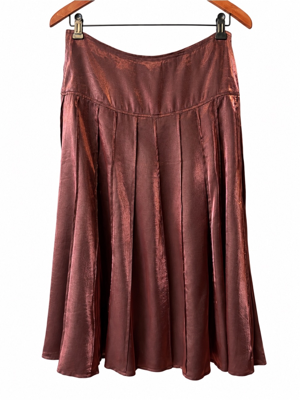 Vintage Dick & Jayne Metallic Bronze Pleated Skirt Size Medium